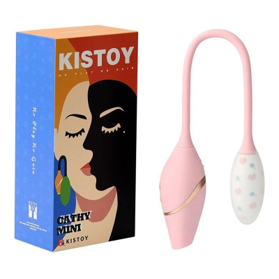 Віброяйце з вакуумним стимулятором KISSTOY Cathy Mini