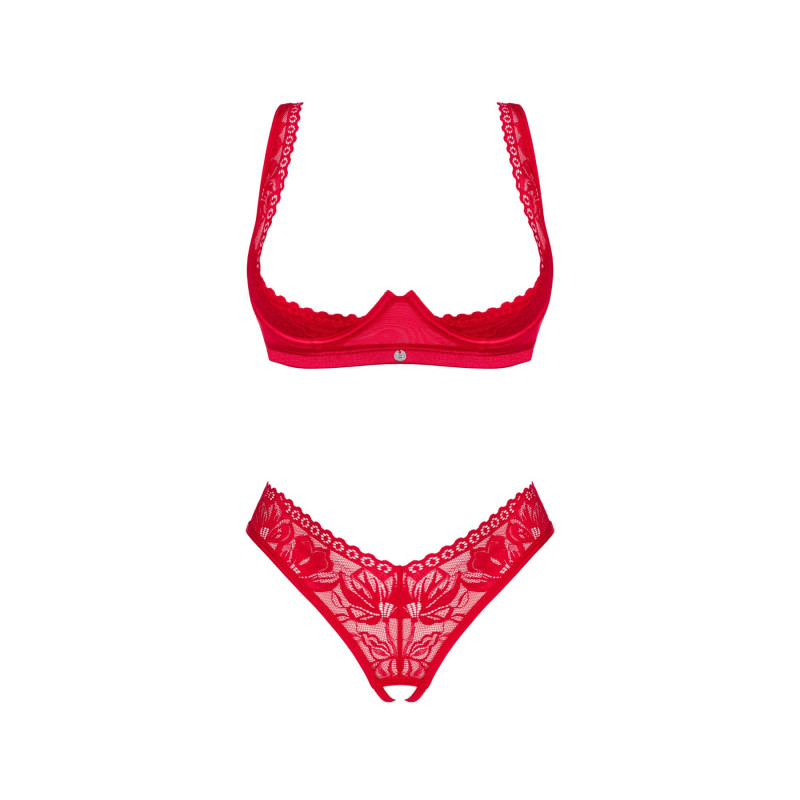 Комплект білизни Obsessive Lacelove cupless 2-pcs set XL/2XL