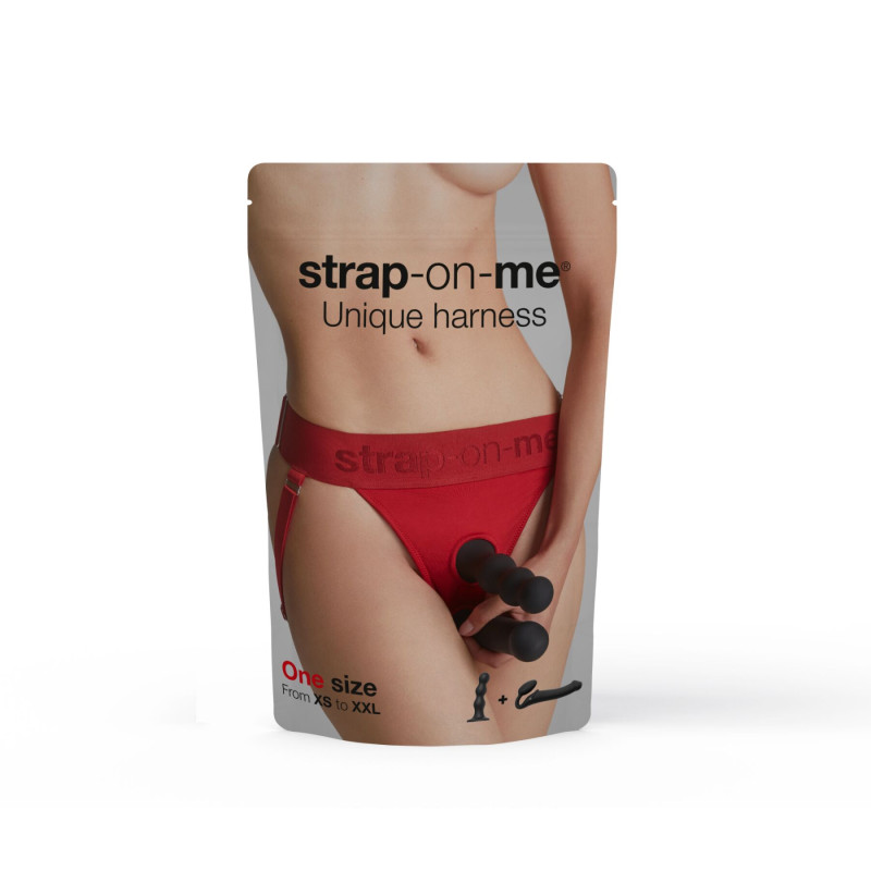Трусики для страпону Strap-On-Me HARNAIS LINGERIE UNIQUE - One Size - RED