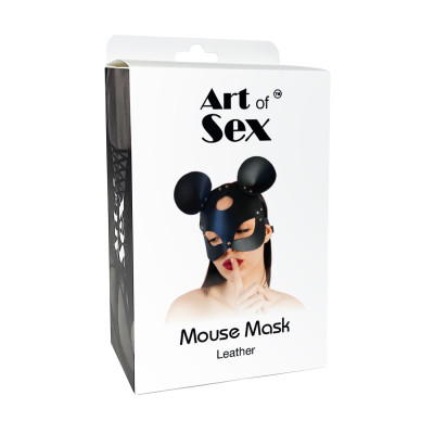 Шкіряна маска мишки Art of Sex - Mouse Mask, біла
