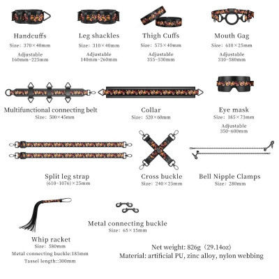 БДСМ-набір LOCKINK Flowering Serpent - Bondage Set, 12 шт.