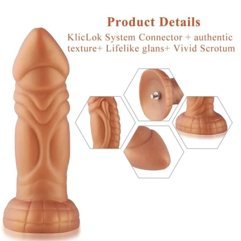 Силіконовий ділдо з вібрацією Hismith Slightly Curved Vibrating Monster Series