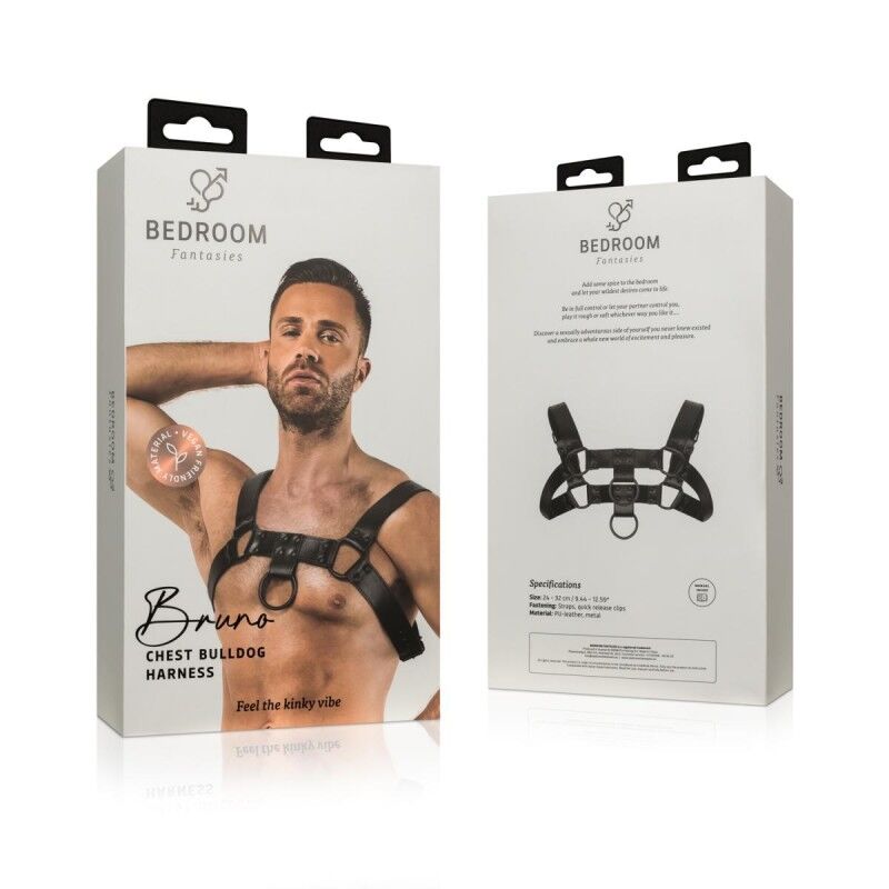 Портупея Bedroom Fantasies Bruno Chest Bulldog Harness, чорна