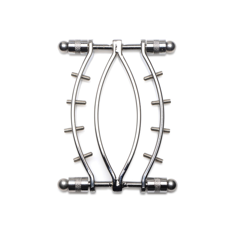 Затискач для статевих губ Master Series Spread'Em Poker Vagina Clamp with Adjustable Pressure Screws