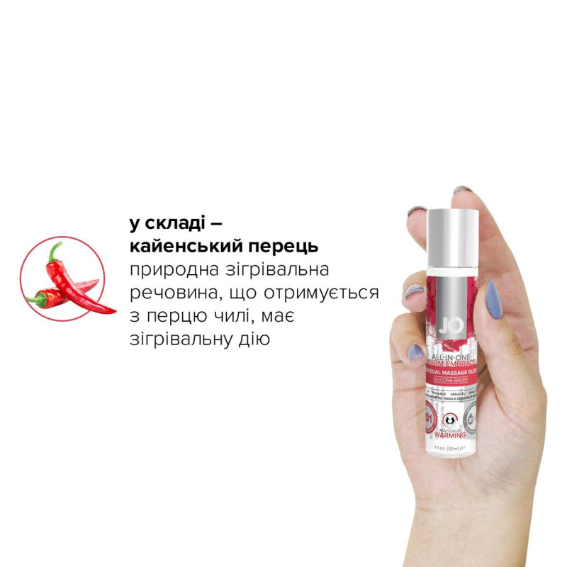 Розігріваючий масажний гель та лубрикант 2 в 1 JO All-in-one Massage Glide - WARMING (30 мл)