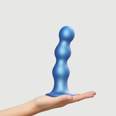 Насадка для страпону Strap-On-Me Dildo Plug Balls Blue Metallic XL