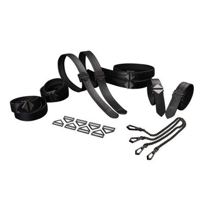 Набір з 8 ременів для зв'язування LOCKINK 8-Bondage-Straps Restraint Set - Black