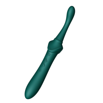 Вагінально-кліторальний вібратор Zalo - Bess 2 Turquoise Green, мультифункціональний з насадками