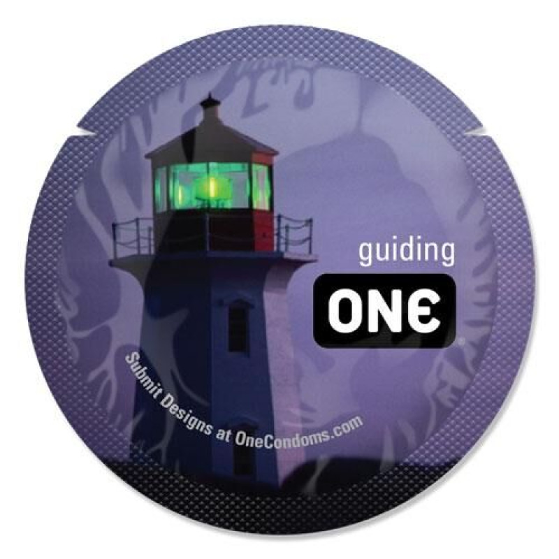 Презерватив ONE Glowing Pleasures 1 шт, світиться у темряві