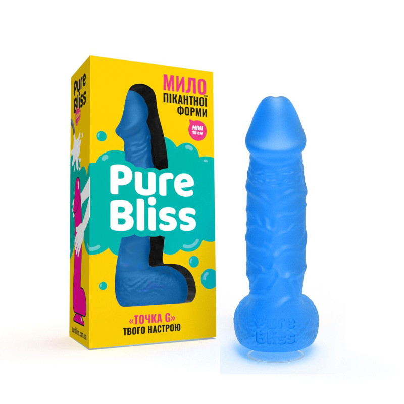 Крафтове мило-член з присоскою Pure Bliss MINI Dark Blue (термін 02.02.2024)