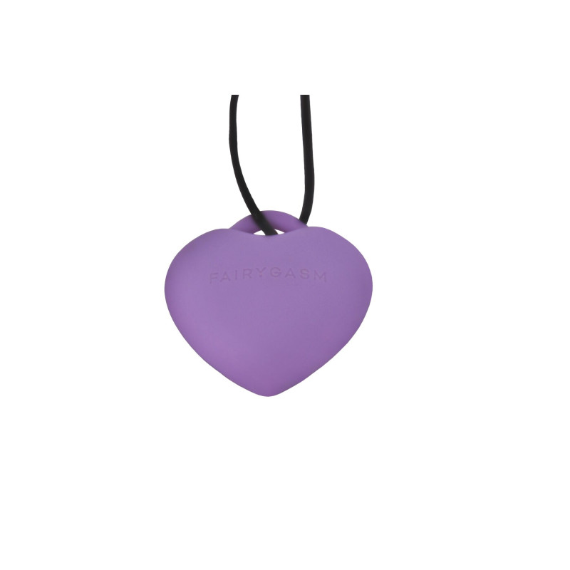 Міні-вібратор «Серце» FairyGasm PleasureStone violet, 9 режимів, на шнурку