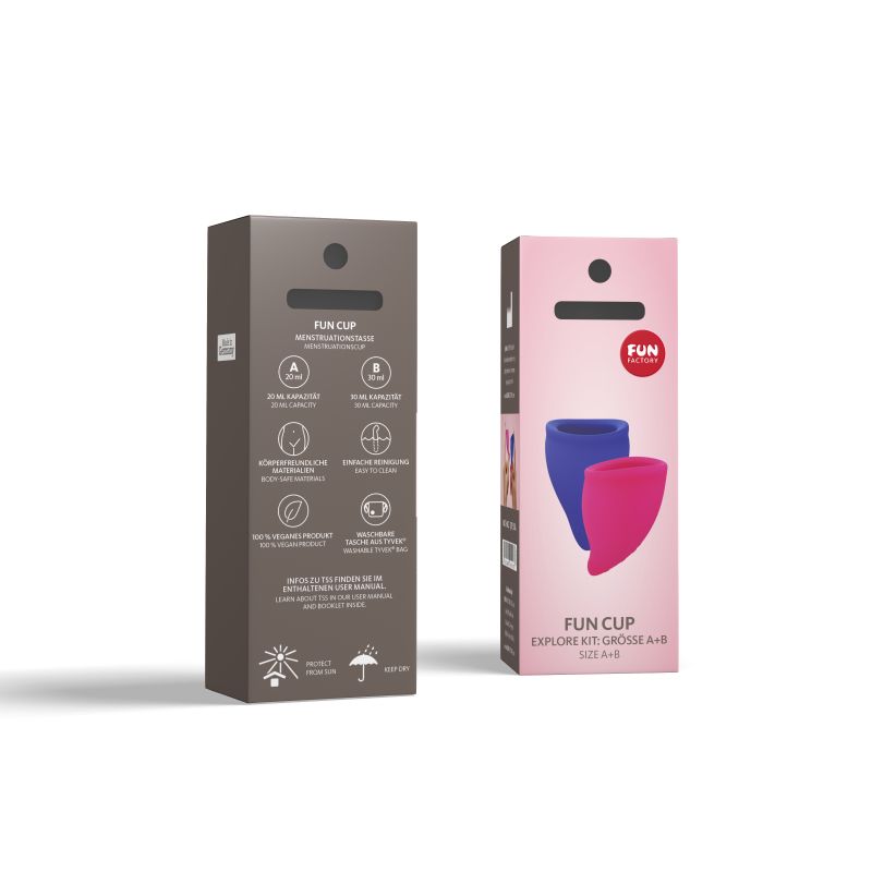 Набір менструальних чаш Fun Factory Fun Cup розмір А та B Blue Pink
