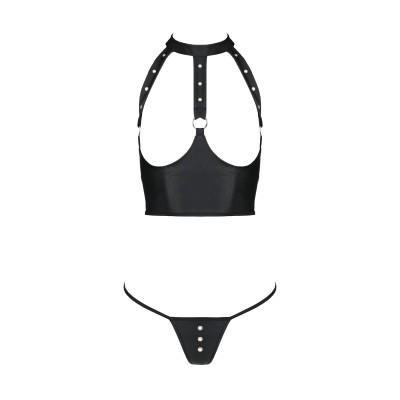Комплект білизни GENEVIA SET WITH OPEN BRA Black XXL/3XL - Passion