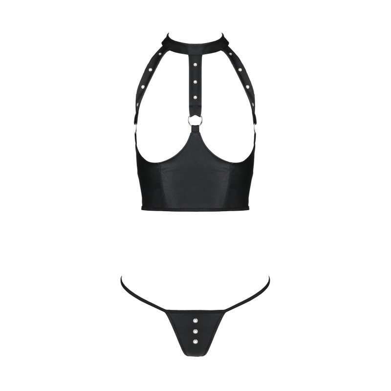 Комплект білизни GENEVIA SET WITH OPEN BRA Black XXL/3XL - Passion