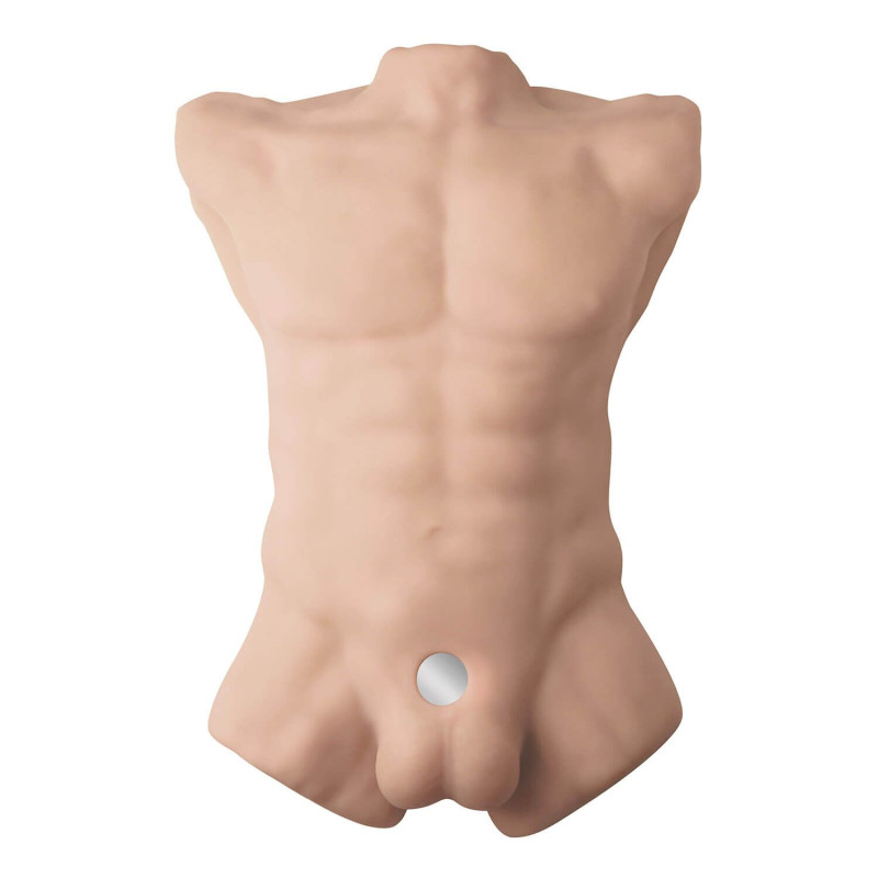Торс із фалоімітатором на присосці SilexD Apollo L Male Torso, суперреалістичний, термореактивний