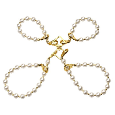 Перлинні наручники та поножі LOCKINK Pearl Handcuffs & Anklecuffs Перлинні наручники та поножі LOCKINK Pearl Handcuffs & Anklecuffs