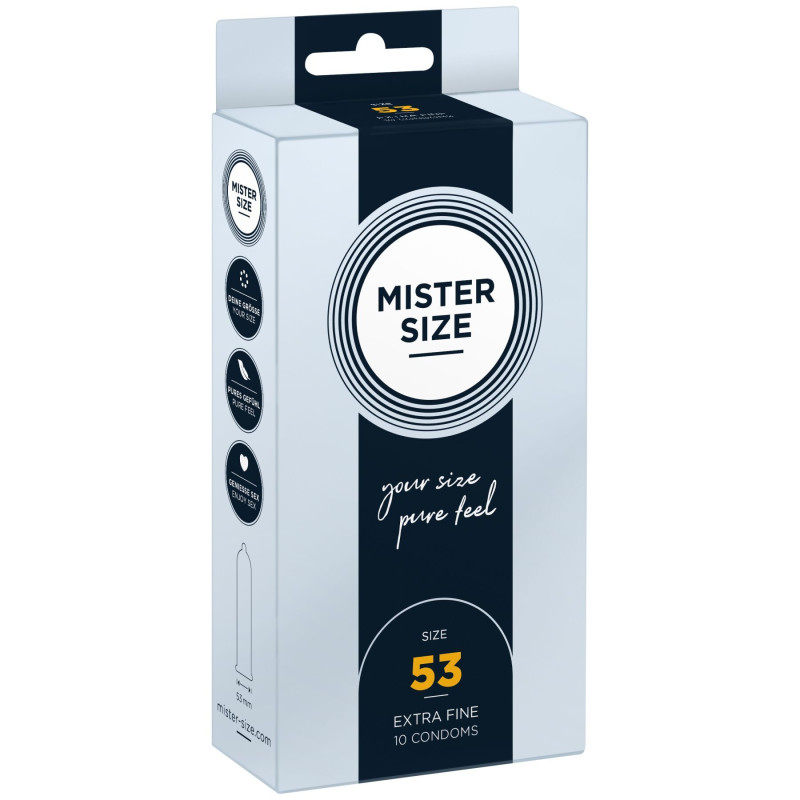 Презервативи Mister Size - Pure Feel - 53 (10 шт), товщина 0.05 мм (м'ята упаковка)