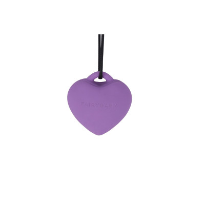 Міні-вібратор «Серце» FairyGasm PleasureStone violet, 9 режимів, на шнурку