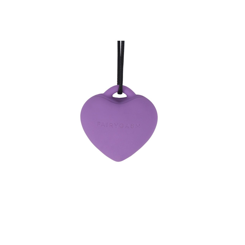 Міні-вібратор «Серце» FairyGasm PleasureStone violet, 9 режимів, на шнурку