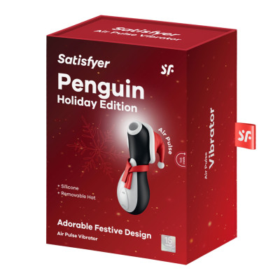 Вакуумний кліторальний стимулятор Satisfyer Penguin Holiday Edition, в шапочці та шарфі