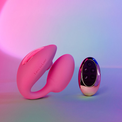 Віброяйце з вакуумною стимуляцією Love To Love Wonderlover PINK PASSION