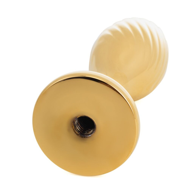 Металева анальна пробка Кролячий хвіст LOCKINK SEVANDA White Bunny-Tail Anal Pear-shape Plug