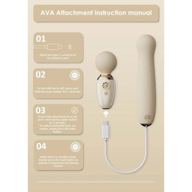 Аксесуар пульсатор Zalo – AVA Attachment Ivory White для смарт-вібромасажера Zalo – AVA