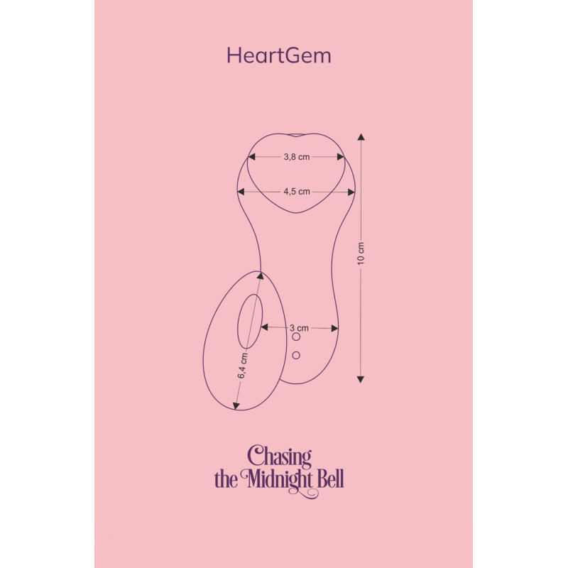 Вібратор у трусики FairyGasm HeartGem violet, на магніті, пульт ДУ