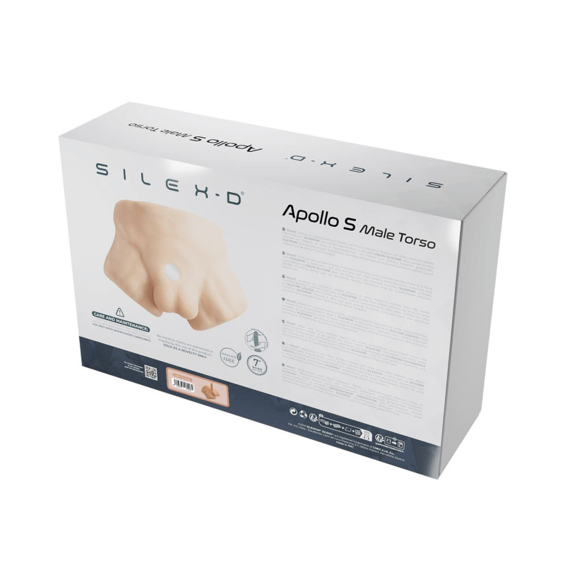 Напівторс з фалоімітатором на присосці SilexD Apollo S Male Torso Caramel