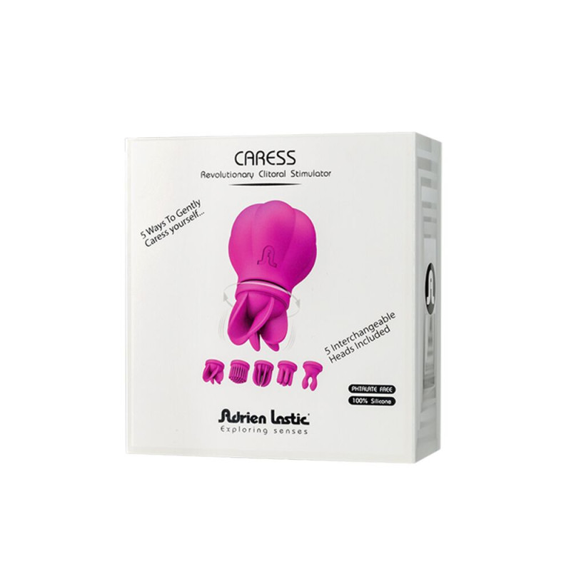 Вібратор Adrien Lastic Caress з крутяться насадками для стимуляції ерогенних зон