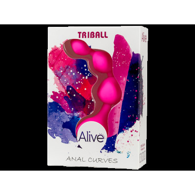 Анальні кульки Alive Triball Pink, силікон, макс. діаметр 2см