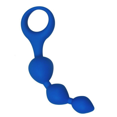 Анальні кульки Alive Triball Blue, силікон, макс. діаметр 2см