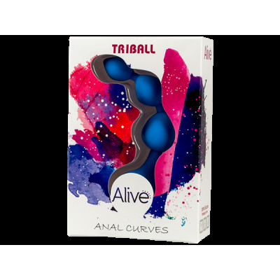 Анальні кульки Alive Triball Blue, силікон, макс. діаметр 2см