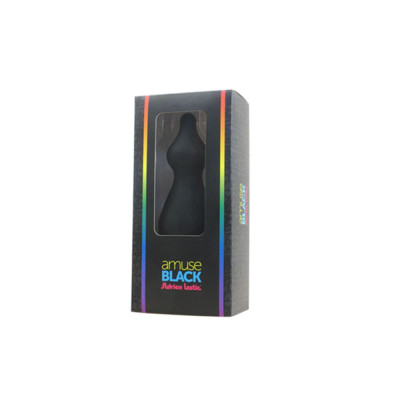 Анальна пробка Adrien Lastic Amuse Big Black (L) з двома переходами, макс. діаметр 4,4см