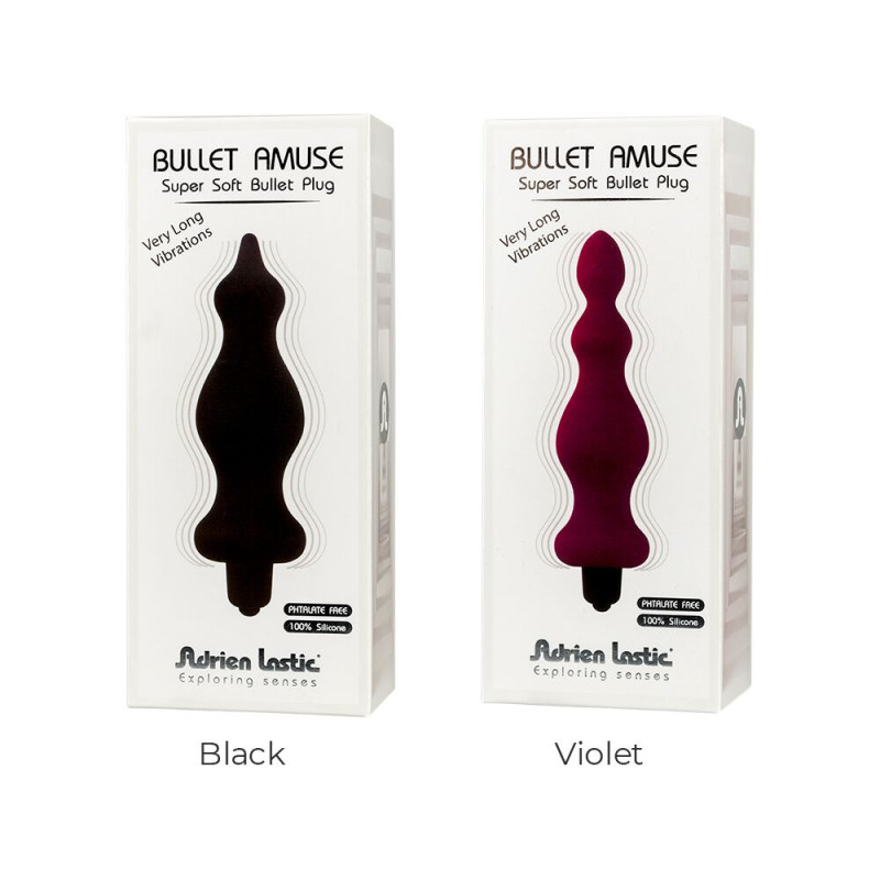 Анальна пробка з вібрацією Adrien Lastic Bullet Amuse Purple, макс. діаметр 3,9см
