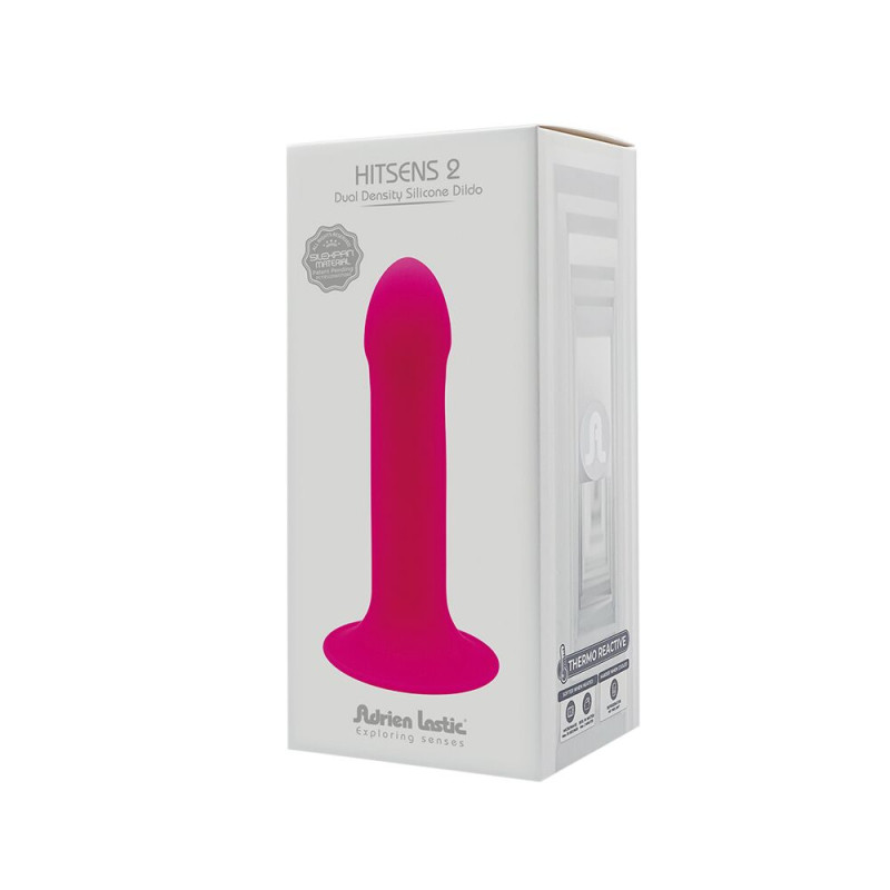 Ділдо з присоскою Adrien Lastic Hitsens 2 Pink, відмінно для страпона, макс діаметр 4 см