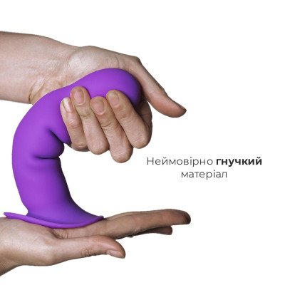 Ділдо з присоскою Adrien Lastic Hitsens 3 Purple, відмінно для страпона, діаметр 4,1см, довжина 18,2см