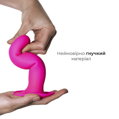 Ділдо з присоскою Adrien Lastic Hitsens 4 Pink, відмінно для страпона, діаметр 3.7см, довжина 17,8см
