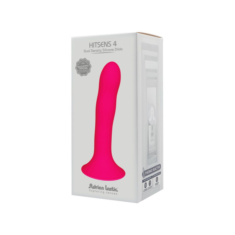 Ділдо з присоскою Adrien Lastic Hitsens 4 Pink, відмінно для страпона, діаметр 3.7см, довжина 17,8см