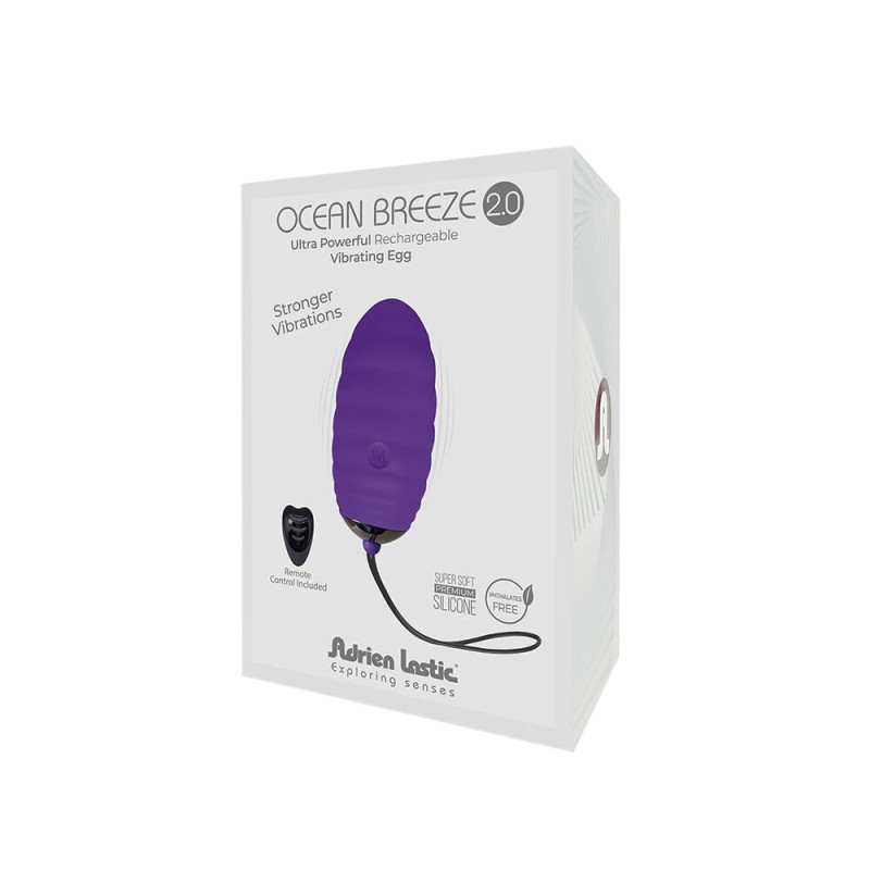 Віброяйце Adrien Lastic Ocean Breeze Purple з пультом дистанційного керування, 10 режимів роботи