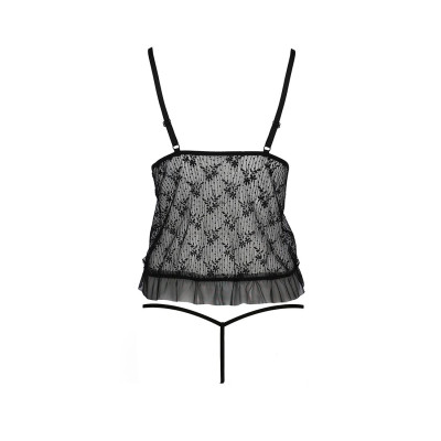 Еротичне боді монокіні з відкритими грудьми JUSTINA BODY black L/XL Passion