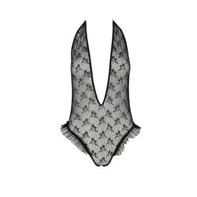 Еротичне боді монокіні з глибоким декольте OTAVIA BODY black S/M - Passion