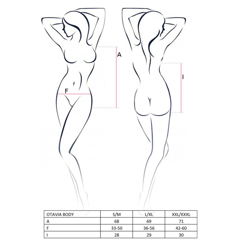 Еротичне боді монокіні з глибоким декольте OTAVIA BODY black S/M - Passion
