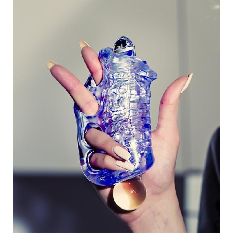 Мастурбатор Fleshlight Fleshskins Grip Blue Ice, надійна фіксація на руці, відмінно для пар і мине