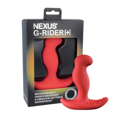 Масажер простати з вібрацією Nexus G-Rider Plus Red, макс діаметр 3,8см, перезаряджається