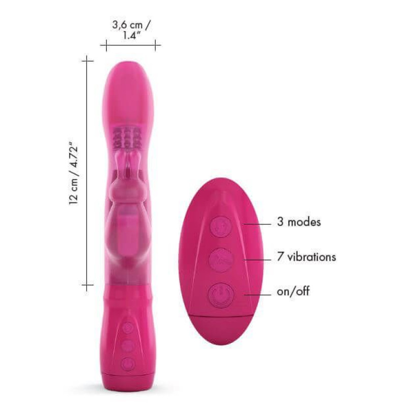 Вібратор Dorcel Furious Rabbit з обертанням і зворотно-поступальними рухами головки, вібрація