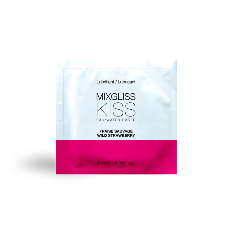 Пробник їстівного лубриканта на водній основі MixGliss KISS - Дика Полуничка 4 мл
