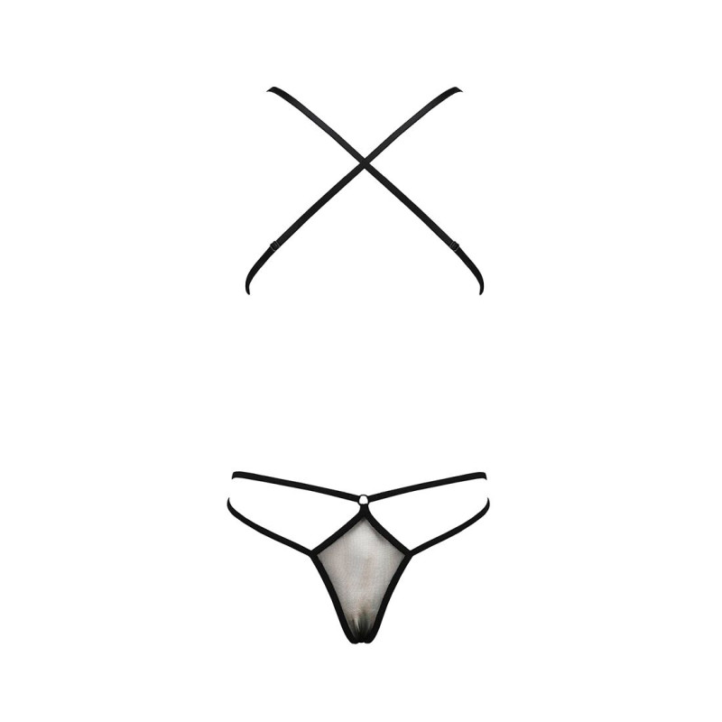 Еротичне боді монокіні з декольте ERZA BODY black S/M - Passion