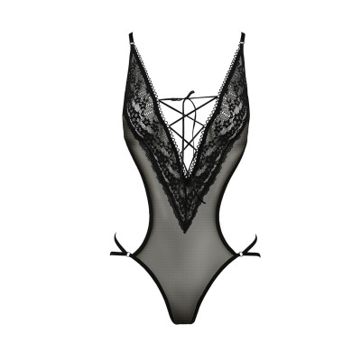 Еротичне боді монокіні з декольте ERZA BODY Black XXL/3XL - Passion