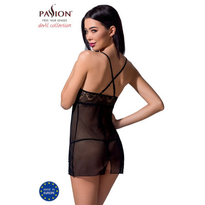 Прозора сорочка приталена QUENTRIS CHEMISE black L/XL - Passion Exclusive, трусики